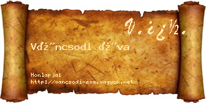 Váncsodi Éva névjegykártya