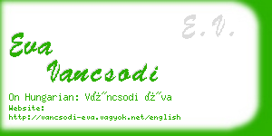 eva vancsodi business card